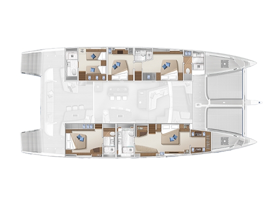 5 cabins with galley up