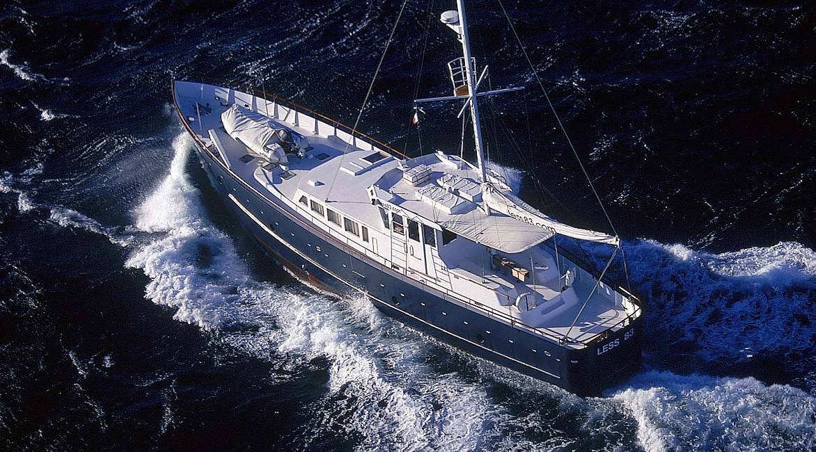 At sea